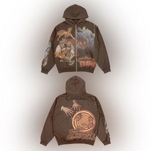 NEW Travis Scott Utopia Tour brown zip up jacket size MEDIUM